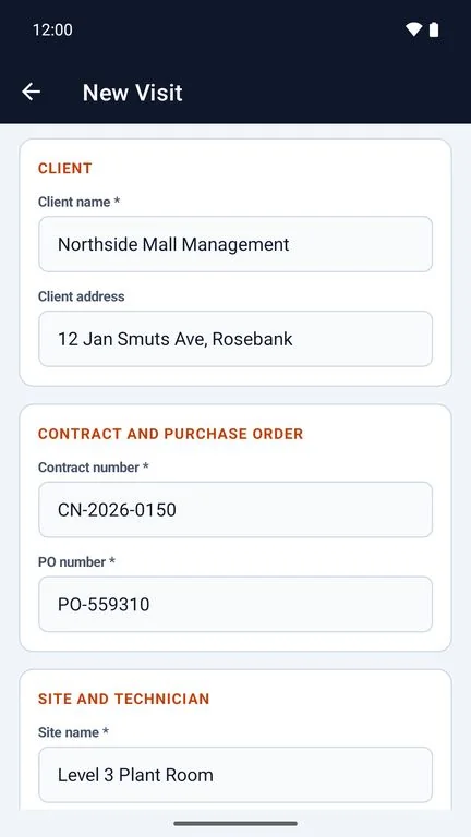 Compliance Dynamo new visit form