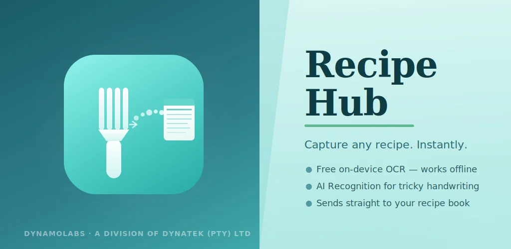 RecipeHub — Capture any recipe. Instantly.